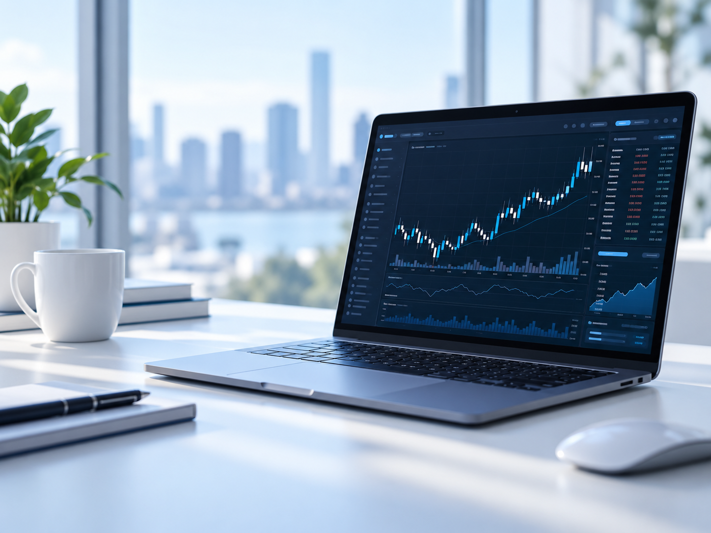 Prop trading comparison dashboard displayed on a laptop